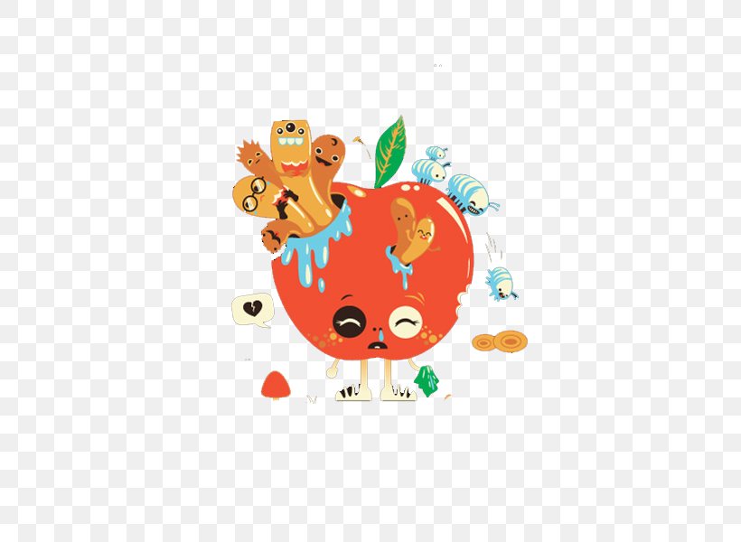 Apple Illustration, PNG, 600x600px, Apple, Area, Art, Drawing, Fictional Character Download Free