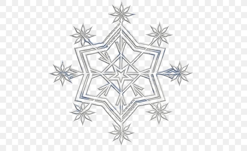 Snowflake Symmetry White Line Pattern, PNG, 500x500px, Snowflake, Black And White, Symmetry, Tree, White Download Free