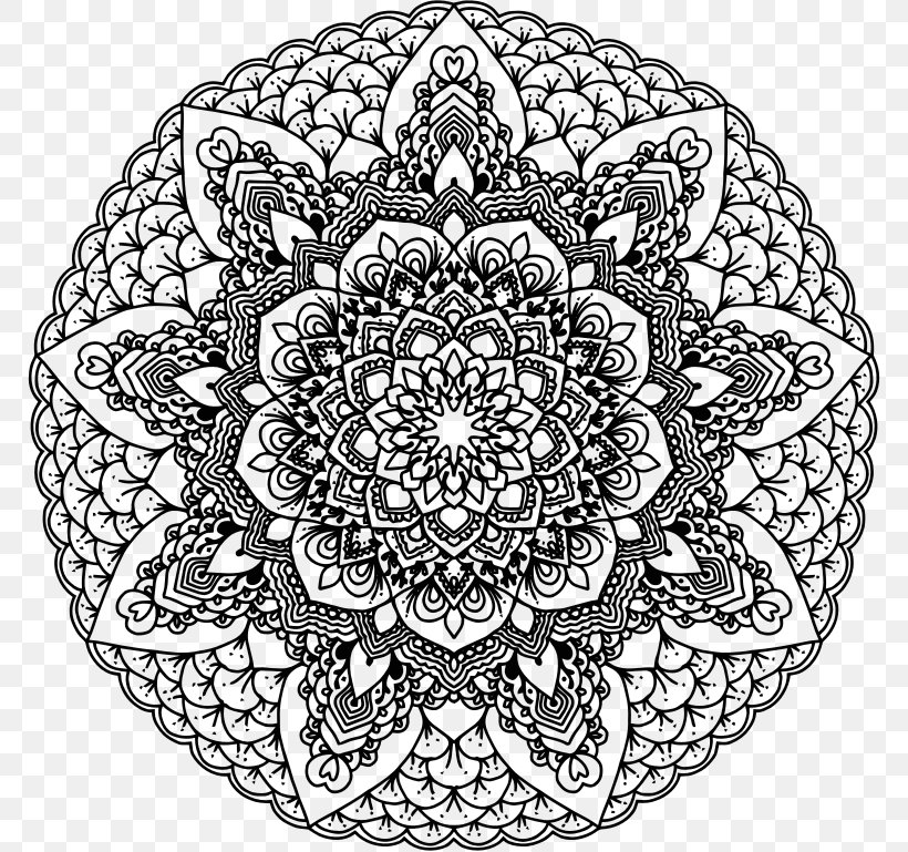Symbol Mandala Sandpainting, PNG, 770x769px, Symbol, Art, Black And White, Coloring Book, Culture Download Free