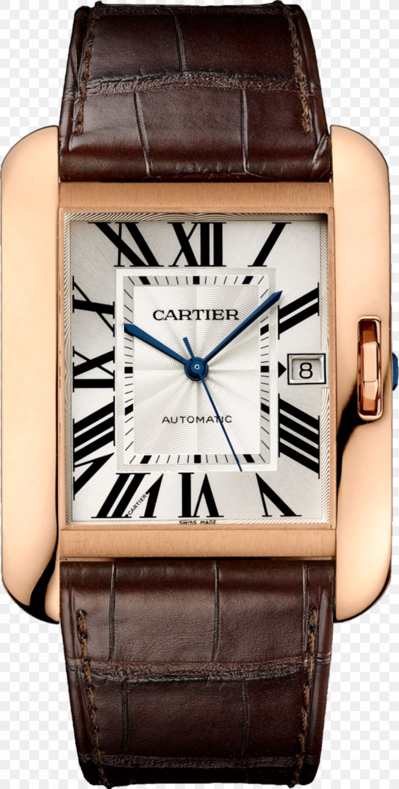 Cartier Tank Automatic Watch Jewellery, PNG, 2000x3953px, Cartier, Automatic Watch, Bracelet, Brand, Brown Download Free