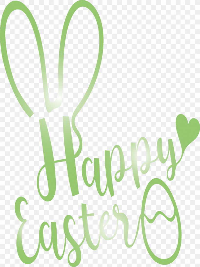 Happy Easter With Bunny Ears, PNG, 2247x3000px, Happy Easter With Bunny Ears, Green, Logo, Text Download Free