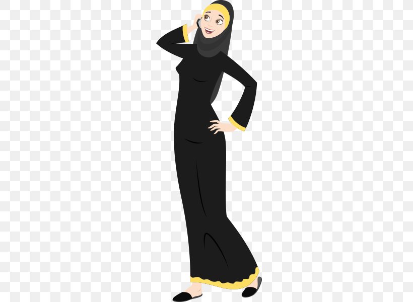 Hijab Vector Graphics Clip Art Illustration Woman, PNG, 443x600px, Hijab, Black, Clothing, Costume, Headgear Download Free