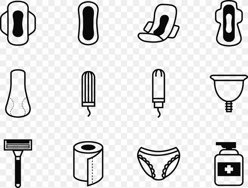 Feminine Hygiene Sanitary Napkin Icon, PNG, 2412x1831px, Feminine Hygiene, Black And White, Brand, Female, Femininity Download Free