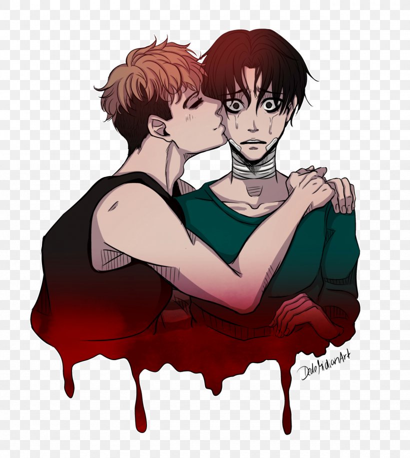 Killing Stalking Fan Art Drawing, PNG, 1280x1431px, Watercolor, Cartoon, Flower, Frame, Heart Download Free