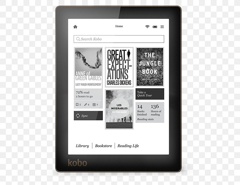 Kobo Glo Kobo Aura HD Kobo Touch E-Readers, PNG, 555x632px, Kobo Glo, Black And White, Brand, Comparison Of E Book Readers, E Ink Download Free