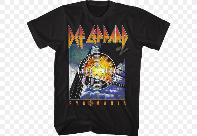 Concert T-shirt Pyromania Def Leppard, PNG, 600x569px, Tshirt, Active Shirt, Black, Brand, Clothing Download Free
