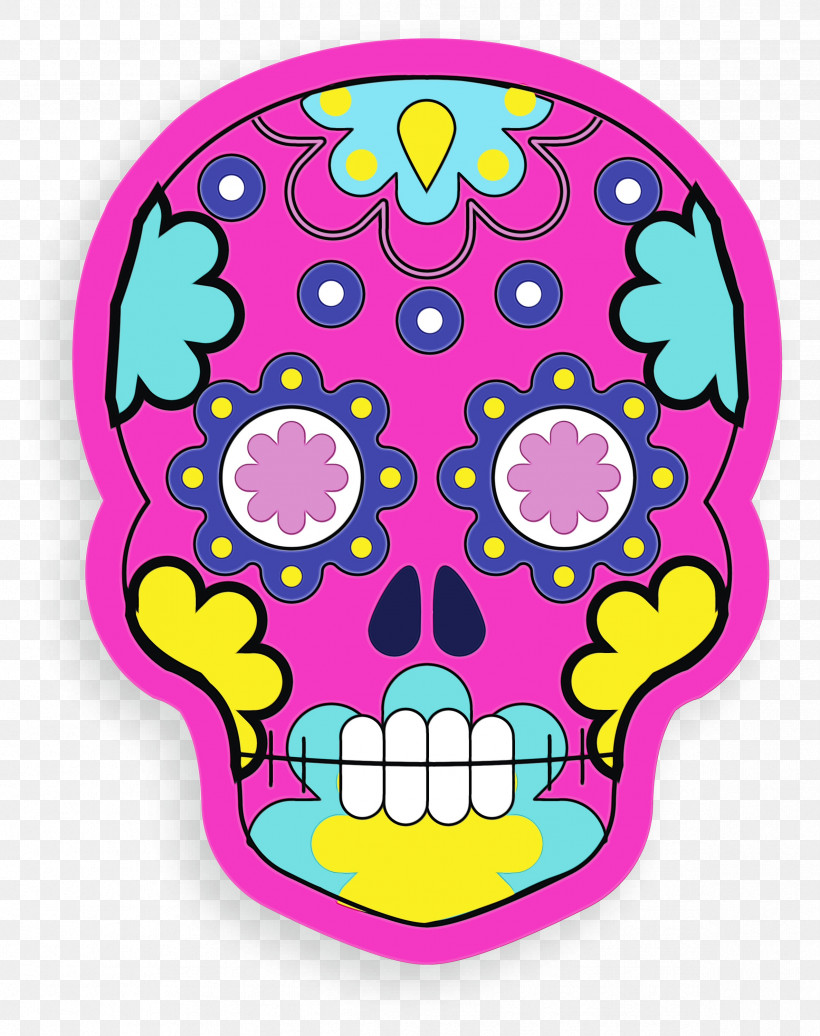 Pink M Pattern Area Meter, PNG, 2374x3000px, Skull, Area, Meter, Mexico, Paint Download Free