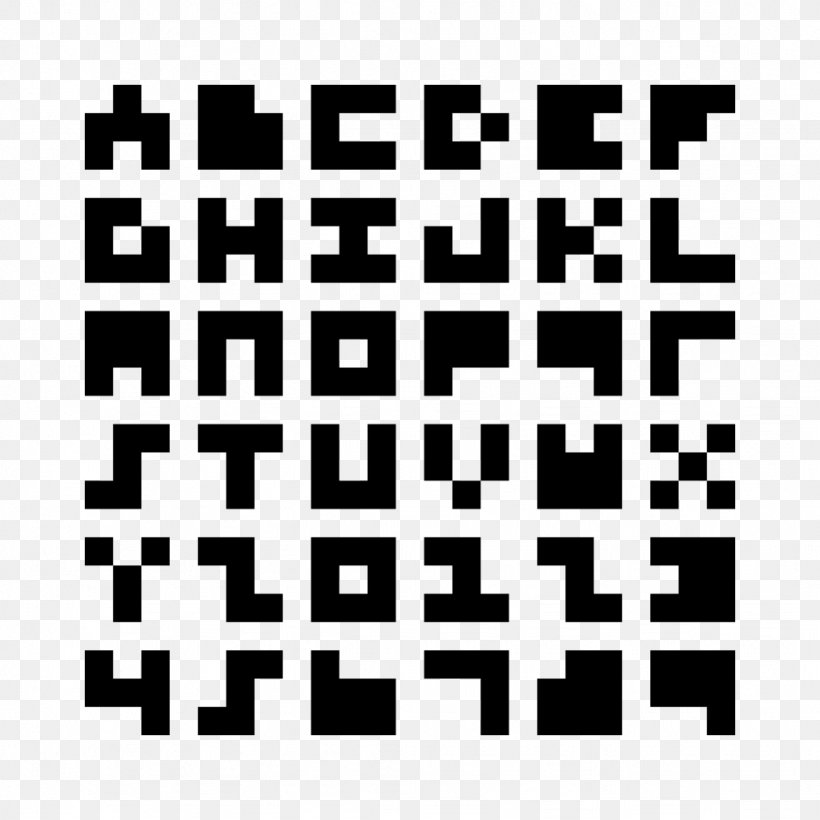 Typeface Minecraft 3x3 Font, PNG, 1024x1024px, Typeface, Area, Bit, Black, Black And White Download Free