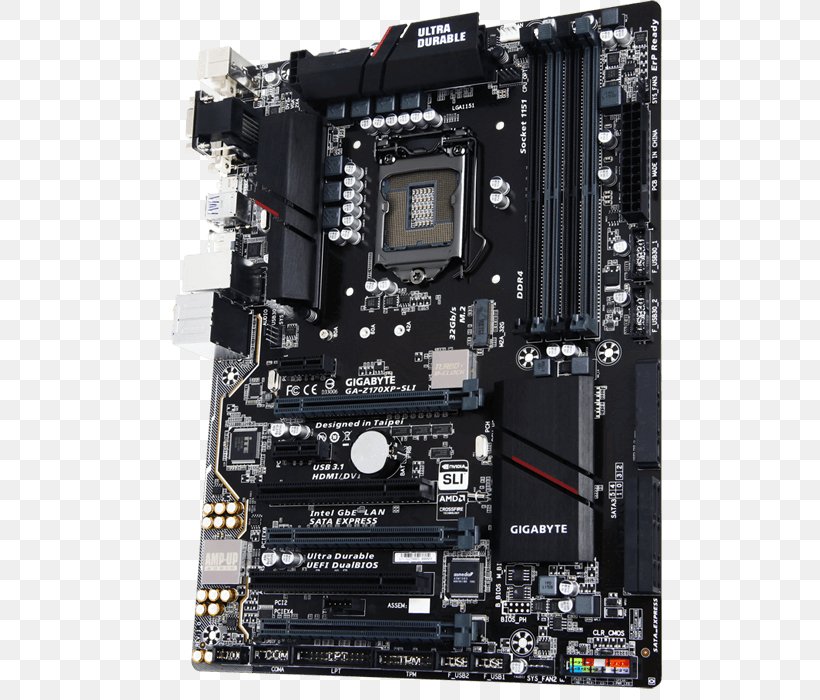 Intel LGA 1151 Motherboard Scalable Link Interface Gigabyte Technology, PNG, 700x700px, Intel, Amd Crossfirex, Atx, Bios, Computer Component Download Free