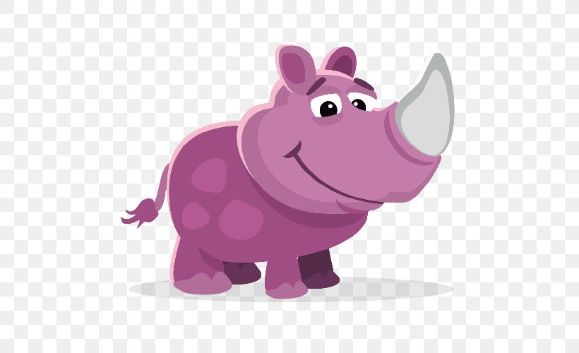 Rhinoceros Hippopotamus Clip Art Vector Graphics, PNG, 500x500px, Rhinoceros, Animal, Cartoon, Cuteness, Drawing Download Free