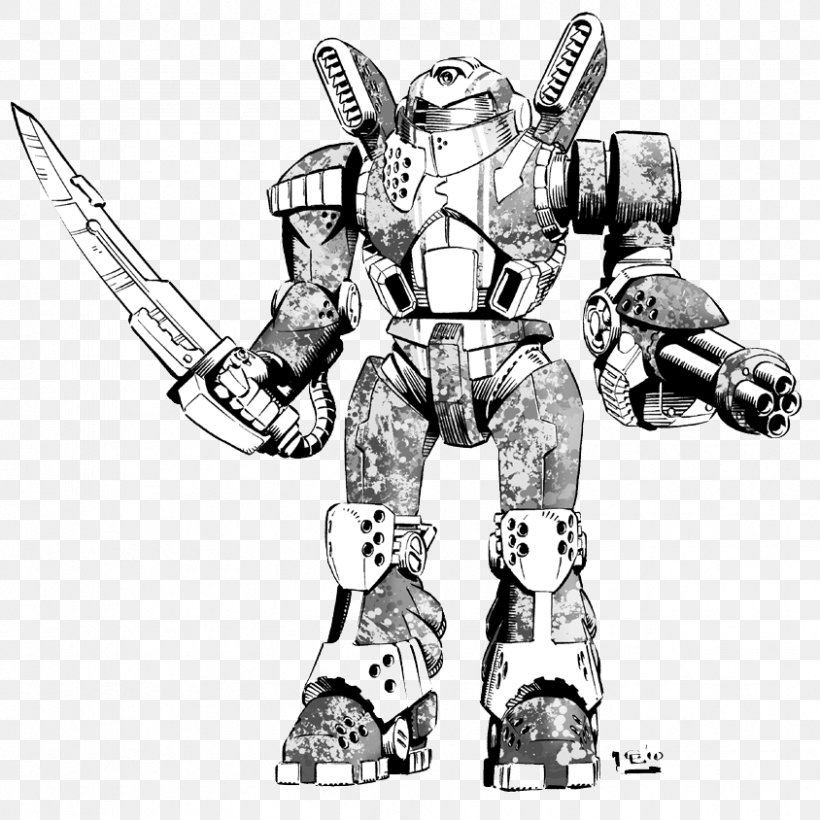 Robot Weapon Cartoon Mecha, PNG, 844x844px, Robot, Armour, Art, Black And White, Cartoon Download Free