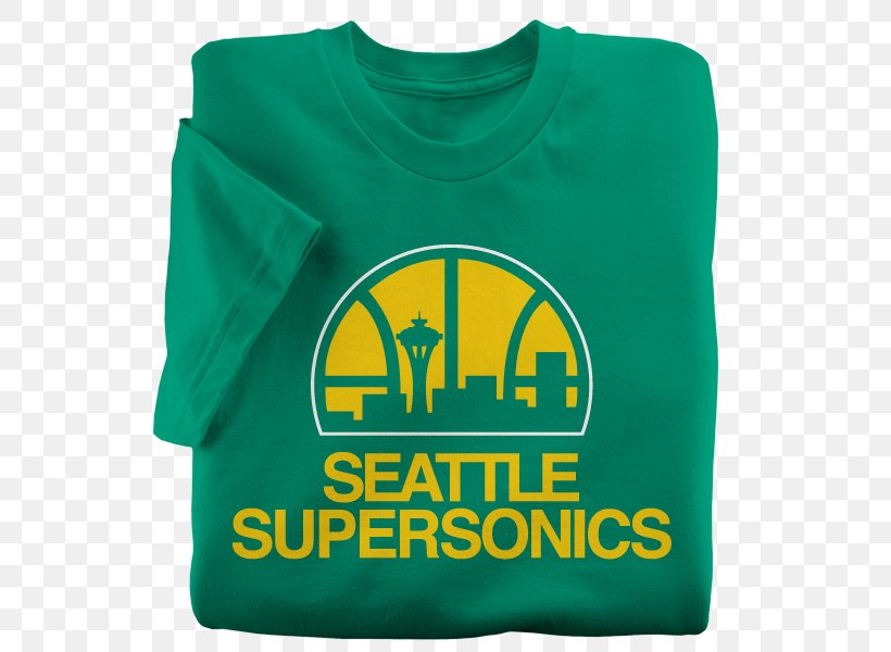 Seattle SuperSonics Relocation To Oklahoma City Oklahoma City Thunder Sonics Arena NBA, PNG, 565x600px, Seattle Supersonics, Brand, Clay Bennett, Green, Hardwood Classics Download Free