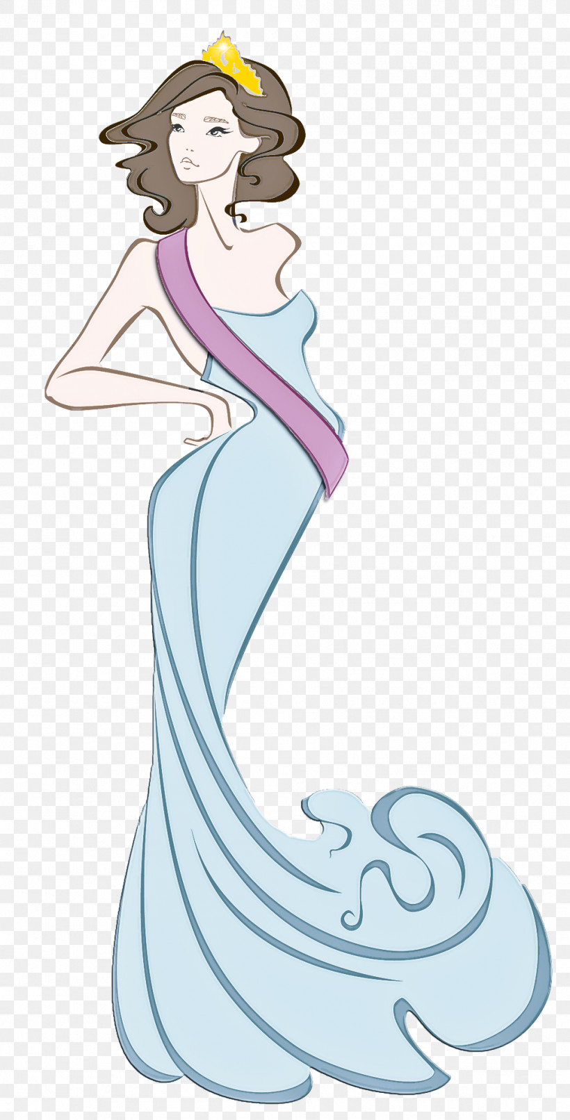 Mermaid Dress H&m Headgear Beauty, PNG, 1007x1980px, Mermaid, Beauty, Cartoon, Dress, Headgear Download Free