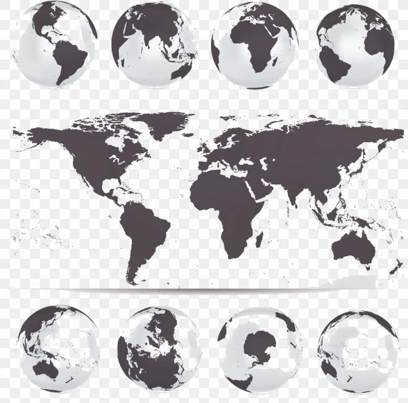 Globe World Map Vector Map, PNG, 1000x989px, Globe, Black And White, Continent, Flat Earth, Map Download Free