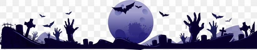Halloween Cemetery Grave, PNG, 8441x1668px, Halloween, Advertising, Animation, Banner, Blue Download Free