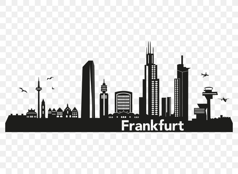Skyline Plaza Frankfurt Berlin Silhouette Illustration, PNG, 800x600px, Skyline, Art, Berlin, Black And White, Brand Download Free