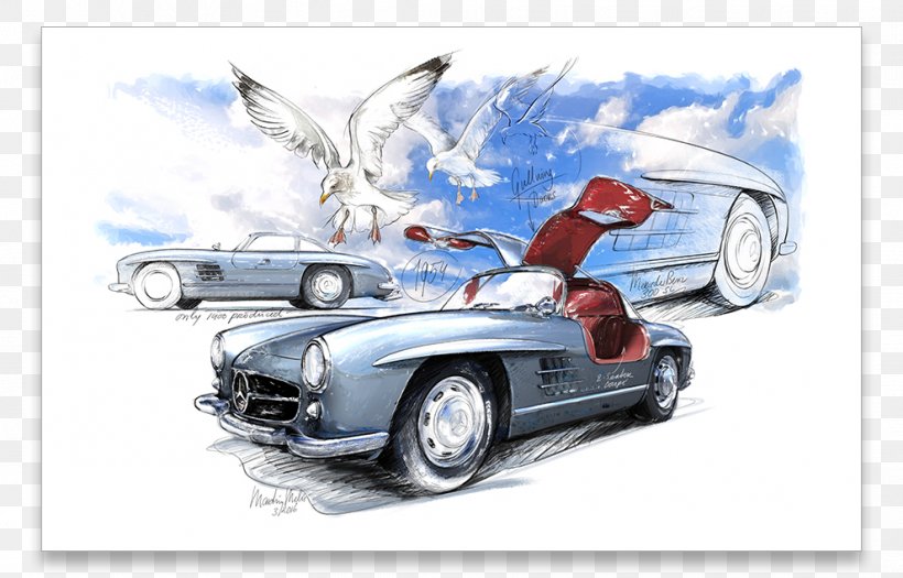 Classic Car Mercedes-Benz W113 Drawing, PNG, 990x634px, Car, Antique Car, Art, Automotive Design, Automotive Exterior Download Free