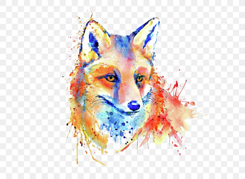 Red Fox Watercolor Painting T-shirt Canvas Print, PNG, 600x600px, Red Fox, Art, Canvas, Canvas Print, Carnivoran Download Free