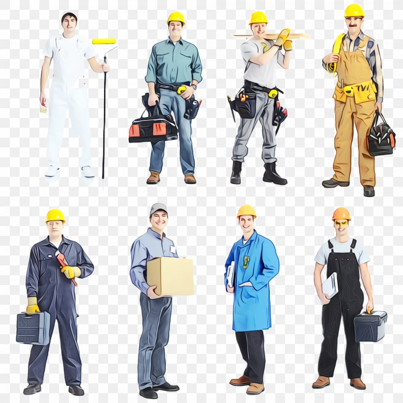 Standing Figurine Action Figure Workwear Uniform, PNG, 2000x2000px, Watercolor, Action Figure, Construction Worker, Figurine, Outerwear Download Free