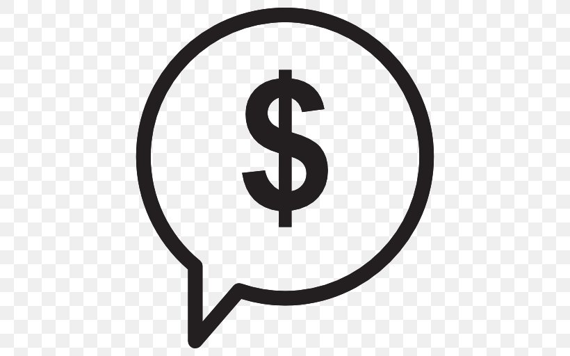 Dollar Sign Money Speech Balloon, PNG, 512x512px, Dollar Sign, Area, Black And White, Brand, Bubble Download Free