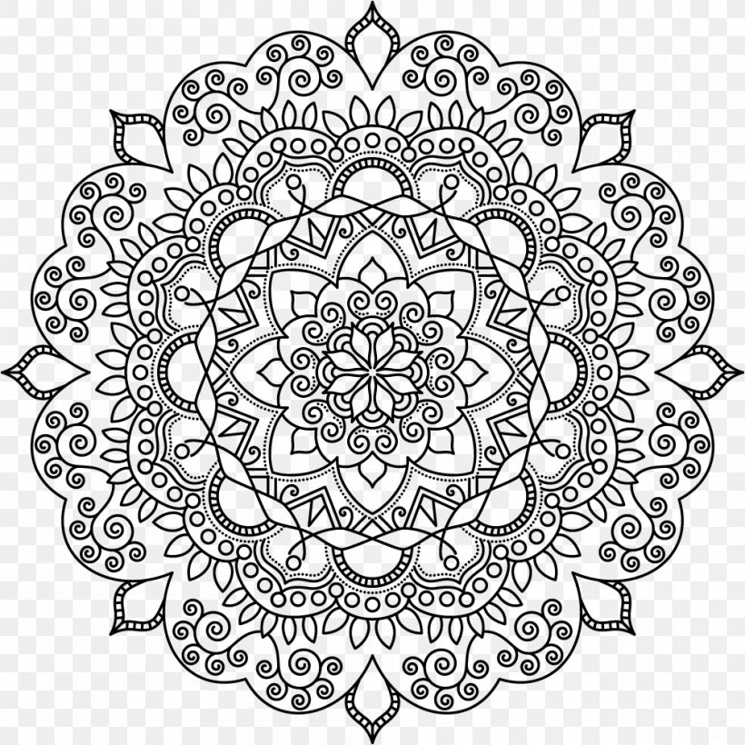 Tapestry Mandala Wall Gold Circle, PNG, 1000x1000px, Tapestry, Area, Black And White, Coloring Book, Craft Download Free