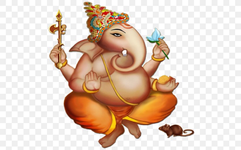 Ganesha Ganesh Chaturthi Hinduism Clip Art, PNG, 512x512px, Ganesha, Android, Art, Bhagavan, Cartoon Download Free
