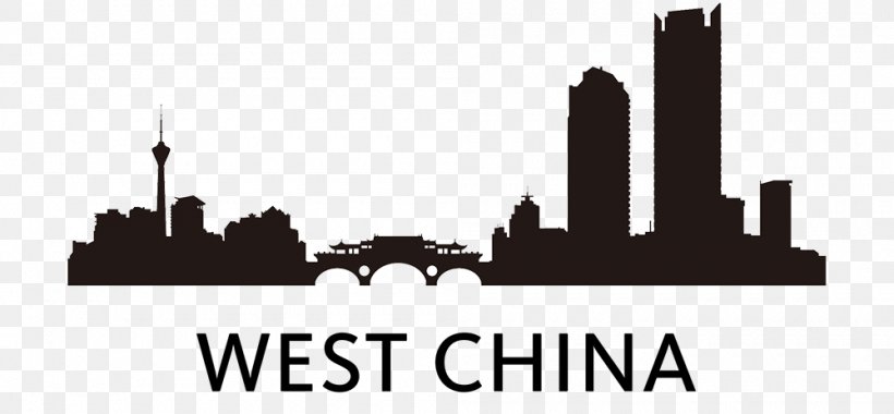 Skyline Beijing Chengdu Silhouette, PNG, 1000x464px, Skyline, Beijing, Black And White, Brand, Chengdu Download Free