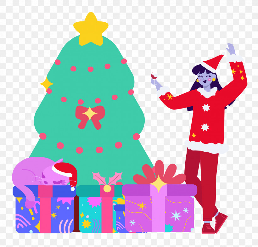 Christmas Tree Party Christmas, PNG, 2500x2395px, Christmas Tree, Bauble, Character, Christmas, Christmas Day Download Free