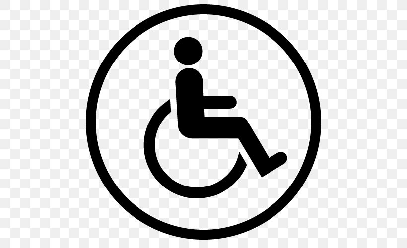 Disability International Symbol Of Access Accessibility Wheelchair Disabled Parking Permit, PNG, 500x500px, Disability, Accessibility, Area, Art, Black And White Download Free