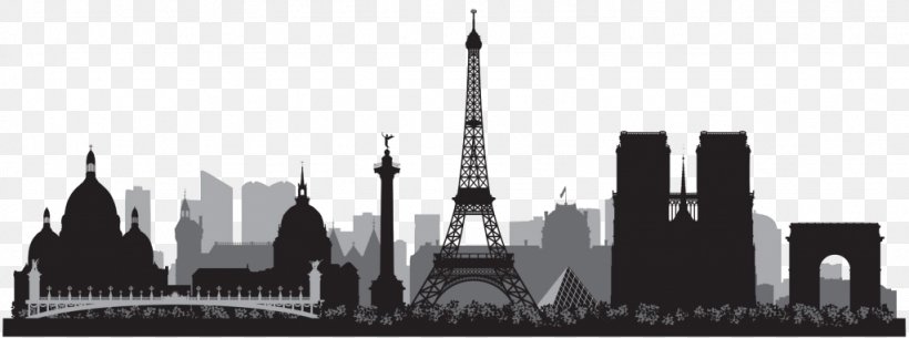 Paris Royalty-free, PNG, 1024x382px, Paris, Black And White, Building, City, Drawing Download Free