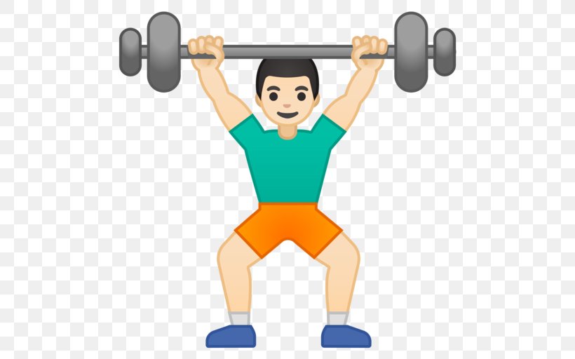 Exercise Emoji Physical Fitness Weight Training Olympic Weightlifting, PNG, 512x512px, Exercise, Arm, Balance, Barbell, Cartoon Download Free