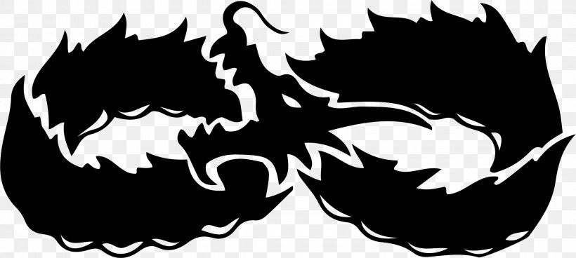 Black And White Dragon Clip Art, PNG, 2348x1054px, Black And White, Art, Black, Chinese Dragon, Dragon Download Free