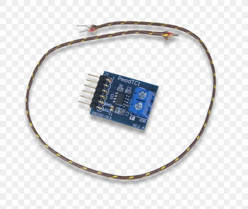 Electronic Component Thermocouple Pmod Interface Microcontroller Electronics, PNG, 1000x843px, Electronic Component, Arduino, Cable, Datasheet, Electrical Connector Download Free