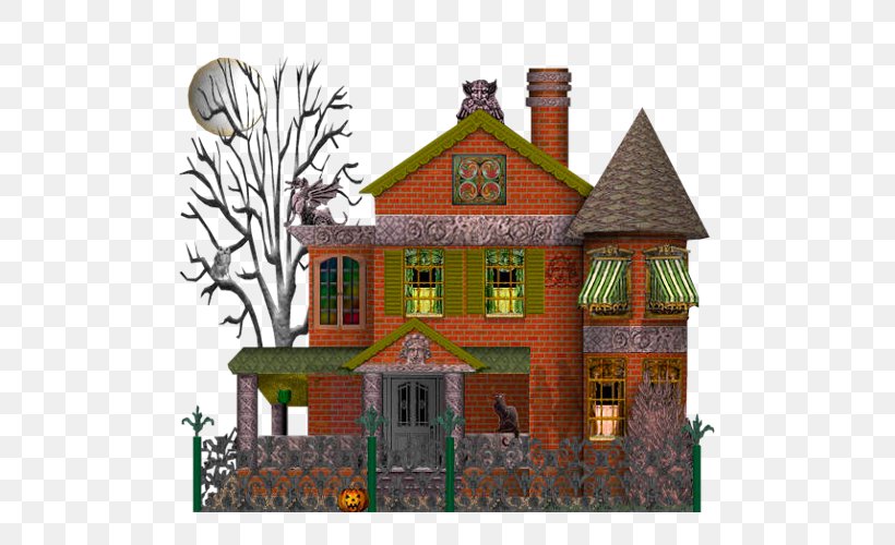 Haunted House YouTube Clip Art, PNG, 500x500px, Haunted House, Animation, Building, Cottage, Elevation Download Free