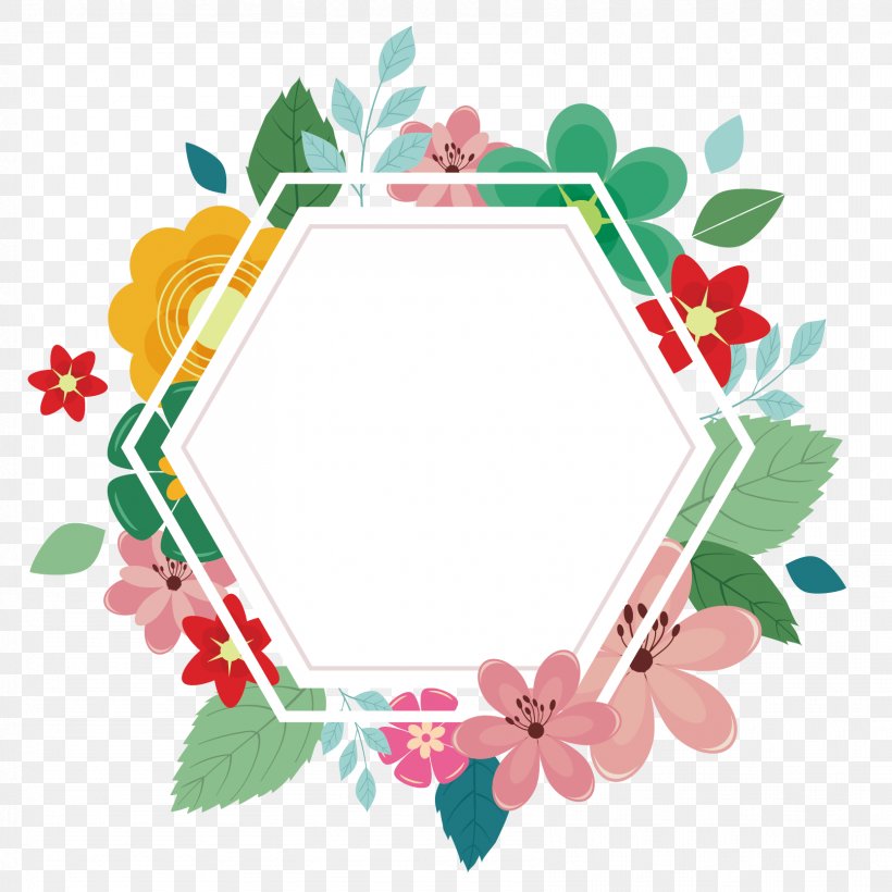 Hexagon, PNG, 1667x1667px, Hexagon, Artwork, Branch, Flora, Floral Design Download Free
