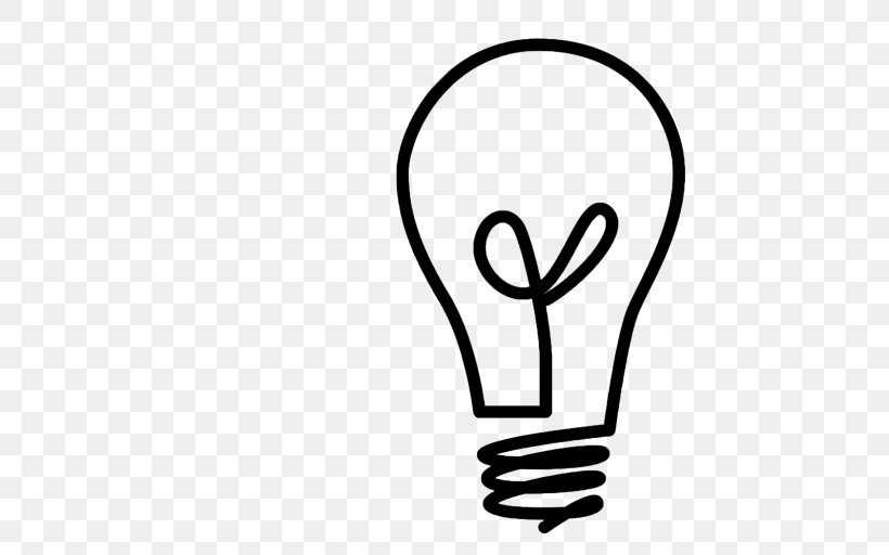 Incandescent Light Bulb Clip Art, PNG, 512x512px, Light, Area, Black, Black And White, Drawing Download Free