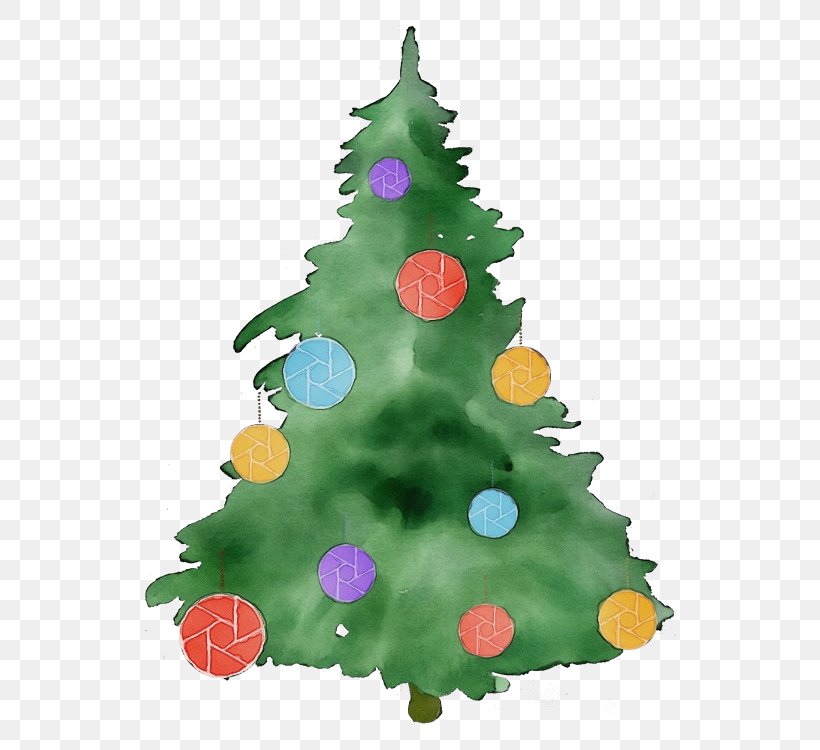 Watercolor Christmas Tree, PNG, 534x750px, Watercolor, Christmas, Christmas Day, Christmas Decoration, Christmas Ornament Download Free
