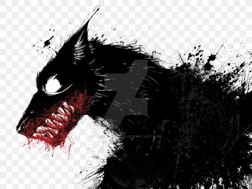 Dog Werewolf Splatter Film Drawing Art, PNG, 900x675px, Dog, Animal, Art, Black And White, Canidae Download Free