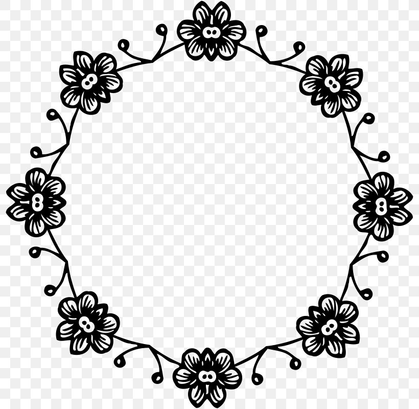 Borders And Frames Picture Frames Clip Art, PNG, 800x800px, Borders And Frames, Area, Black And White, Body Jewelry, Branch Download Free