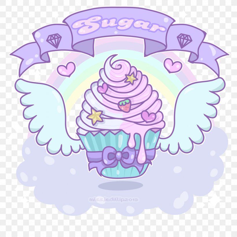 Cupcake Sugar Cake Kavaii Pastel, PNG, 950x950px, Watercolor, Cartoon, Flower, Frame, Heart Download Free