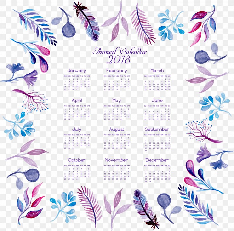 Graphic Design Feather Purple Pattern, PNG, 2481x2448px, Watercolour Flowers, Calendar, Feather, Lilac, Paint Download Free
