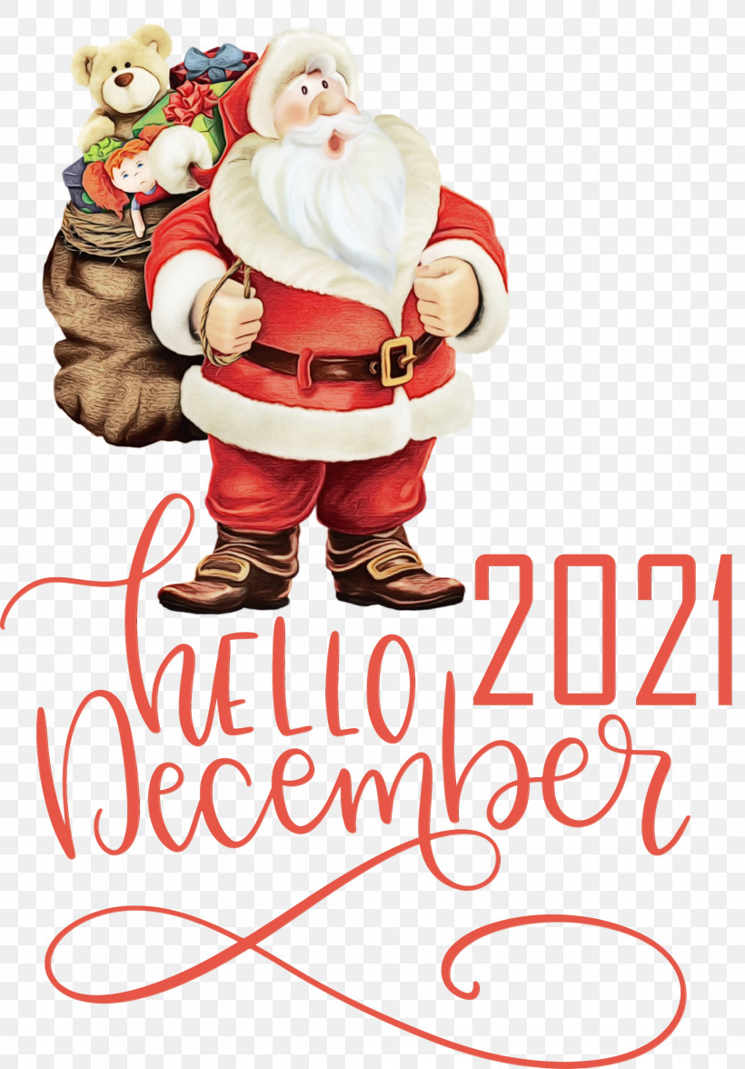 Santa Claus, PNG, 2091x3000px, Hello December, Christmas Day, Christmas Elf, Christmas Tree, December Download Free