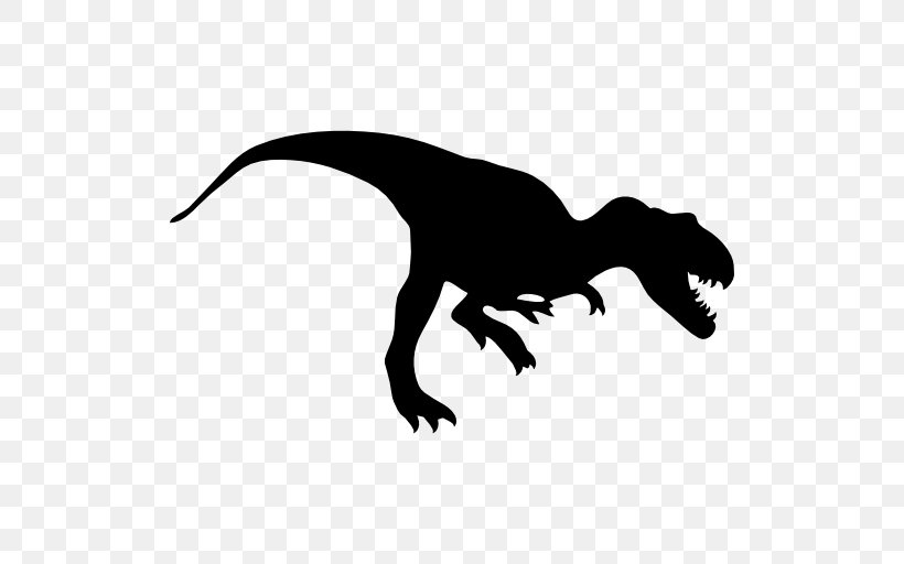 Tyrannosaurus Allosaurus Mapusaurus Apatosaurus, PNG, 512x512px, Tyrannosaurus, Allosaurus, Apatosaurus, Beak, Black And White Download Free