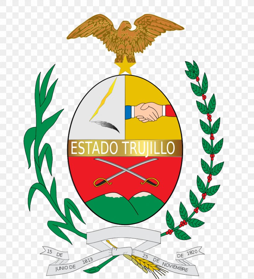 Escudo De Armas Del Estado Trujillo State Of Venezuela Coat Of Arms Of Venezuela Meaning, PNG, 931x1024px, Trujillo, Artwork, Beak, Coat Of Arms, Coat Of Arms Of Venezuela Download Free