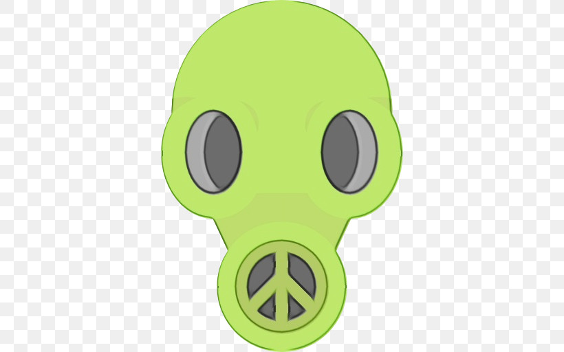 Green Personal Protective Equipment Mask Yellow Headgear, PNG, 512x512px, Watercolor, Bone, Costume, Gas Mask, Green Download Free