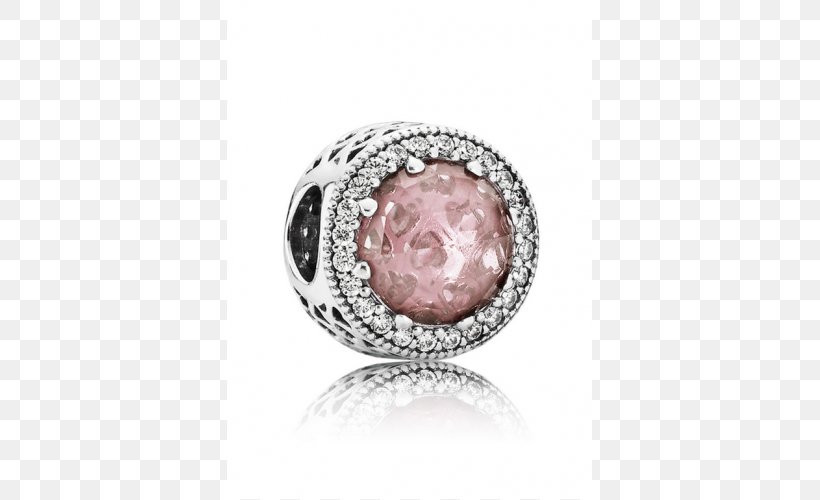 Pandora Charm Bracelet Cubic Zirconia Charms & Pendants Pink, PNG, 500x500px, Pandora, Body Jewelry, Bracelet, Charm Bracelet, Charms Pendants Download Free