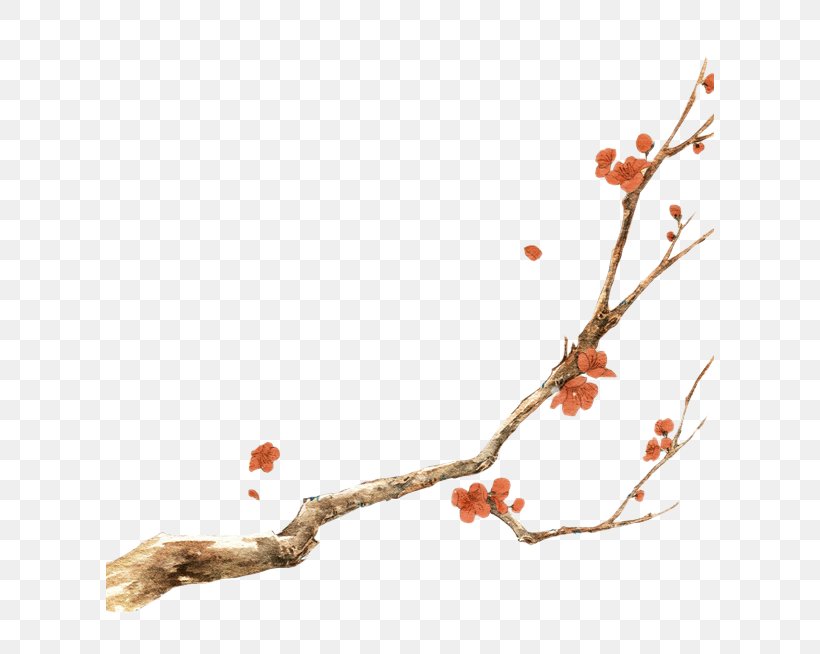 Ink Wash Painting Clip Art, PNG, 608x654px, 3d Computer Graphics, Ink Wash Painting, Blossom, Branch, Chinese New Year Download Free