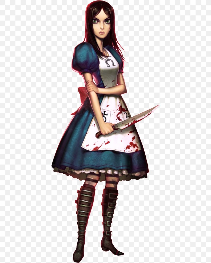 Alice Liddell American McGee's Alice Alice: Madness Returns Video Game Alice's Adventures In Wonderland, PNG, 422x1023px, Watercolor, Cartoon, Flower, Frame, Heart Download Free