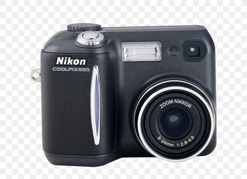 Digital SLR Camera Lens Nikon Coolpix 885 3.2 MP Compact Digital Camera, PNG, 700x595px, Digital Slr, Camera, Camera Accessory, Camera Flashes, Camera Lens Download Free