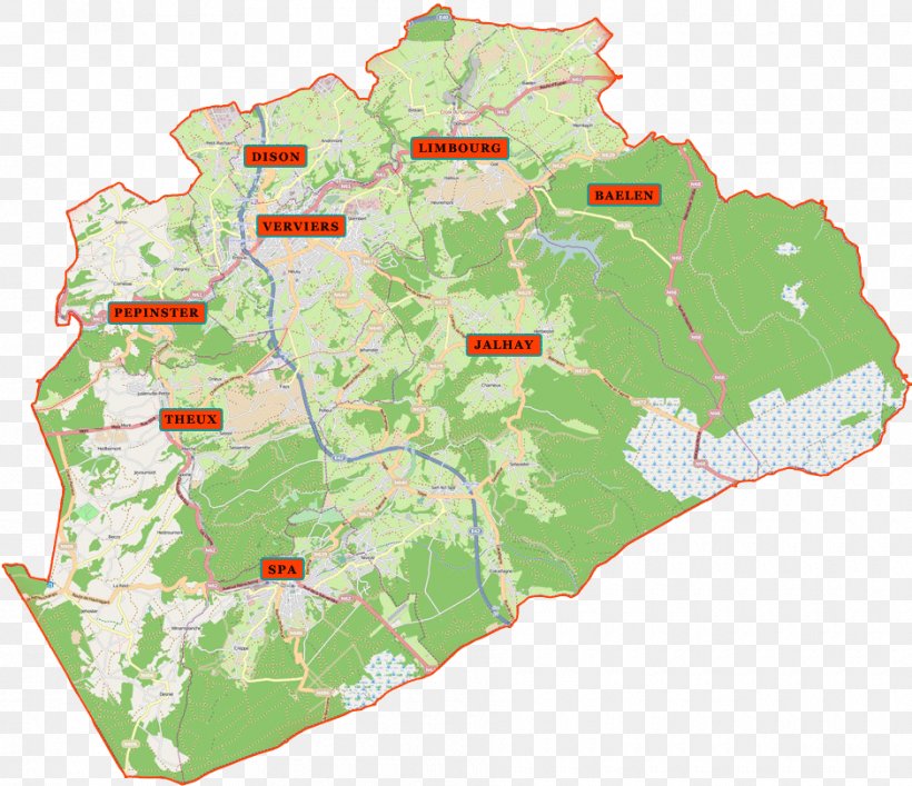 Pepinster Theux Arrondissement Of Verviers Limbourg Baelen, PNG, 940x811px, Limbourg, Area, Land Lot, Map, Spa Download Free